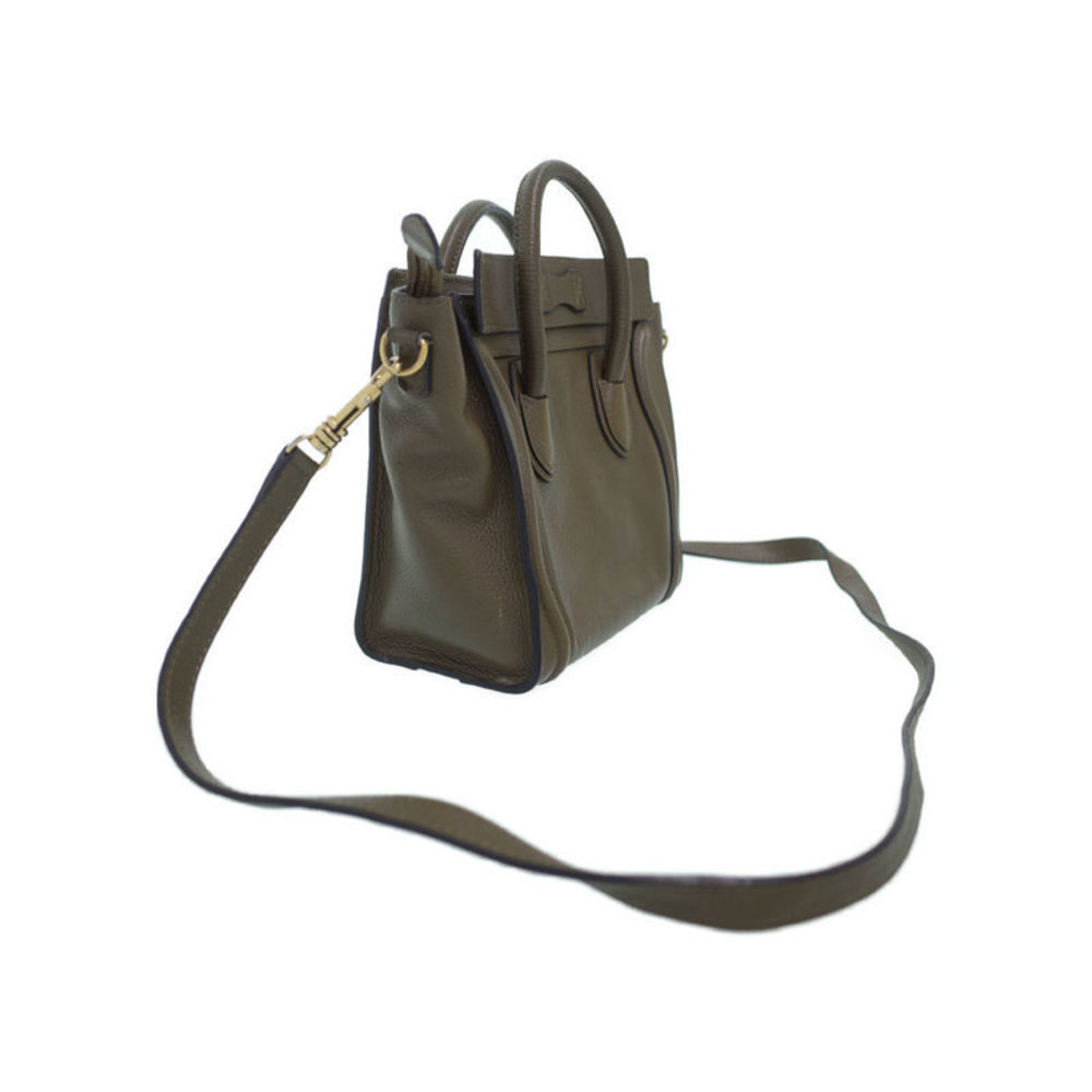 Celine 2way Shopper Khaki Green Nano Bag